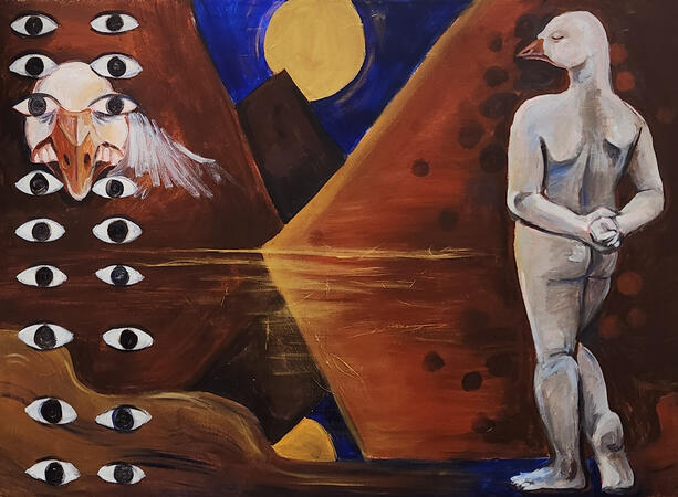 Remembrance (2025), 40 in x 30 in, acrylic paint on canvas