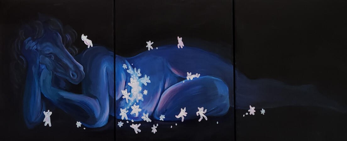 Depression (2024), 32 in x 20 in, acrylic paint on canvas