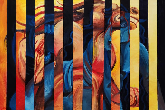 Thought I Can Be Safe With You (2025), 36in x 24 in, acrylic paint on canvas