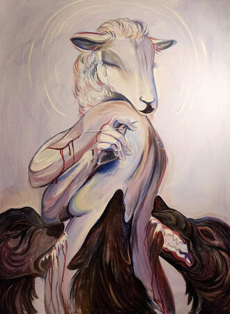 Let Me Heal (2024), 30 in x 40 in, acrylic on canvas