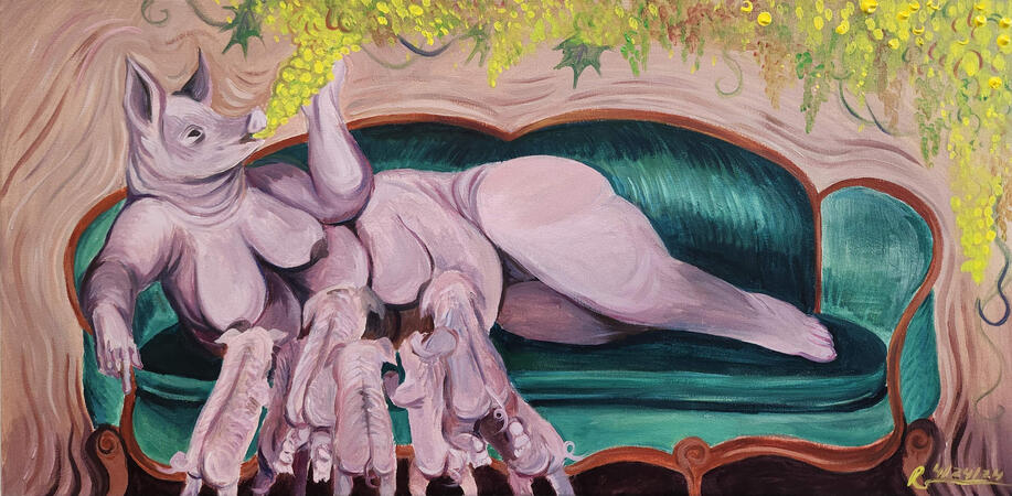 Virgo (2024), 36 in x 18 in, acrylic on canvas