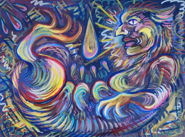 Nursing Ritual (2025), 24 in x 18 in, acrylic paint on canvas